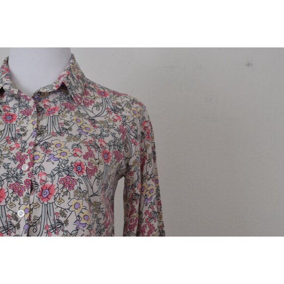 Big Dart Floral Button Down Long Sleeve Shirt UK 10 EU 38 - Picture 10 of 12
